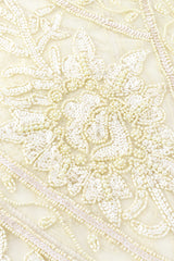 Pearl White Bead & Sequin Flapper Dress detail @RECESS LA