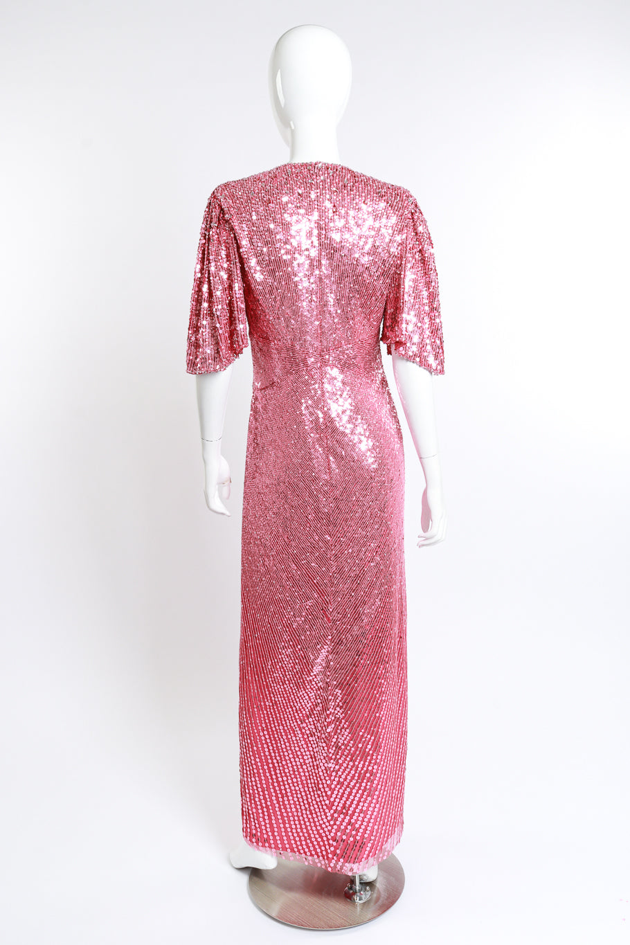 Jenny Packham Sequin Gathered Gown back on mannequin @recess la