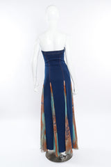 Vintage Jiki Monte-Carlo Indigo Denim Strapless Dress back view on mannequin @Recessla