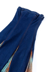 Vintage Jiki Monte-Carlo Indigo Denim Strapless Dress front closeup @Recessla