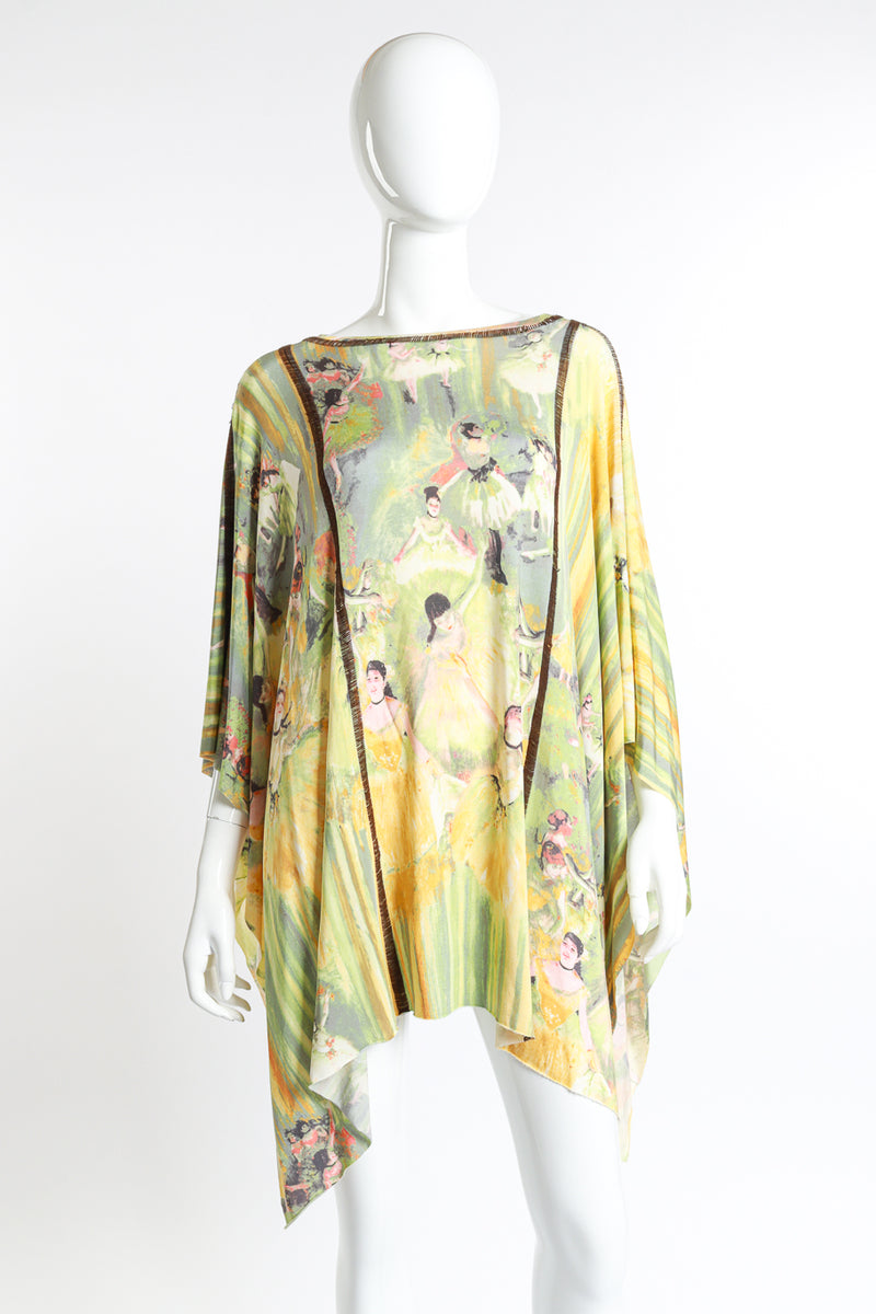 Vintage Jean Paul Gaultier ballerina print poncho cape front view as worn on mannequin @RECESS LA