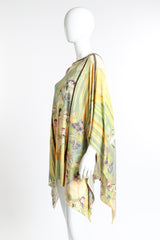 Vintage Jean Paul Gaultier ballerina print poncho cape left side view as worn on mannequin @RECESS LA