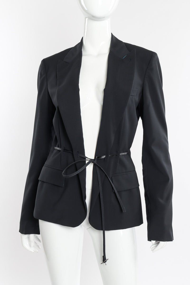 2005 S/S Pleated Drawstring Blazer by Jean Paul Gaultier on mannequin tied  @recessla