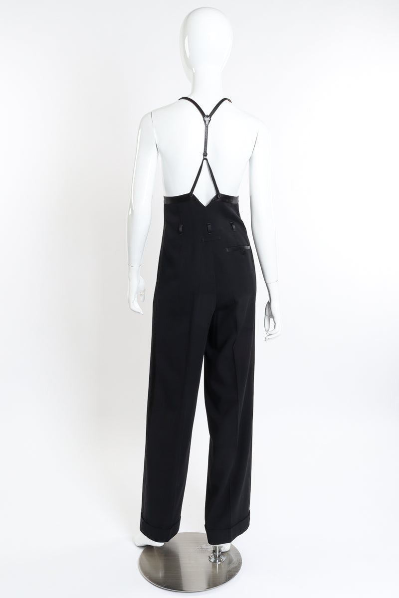 Wide Leg Wool Suspender Pant by Jean Paul Gaultier on mannequin back @recessla