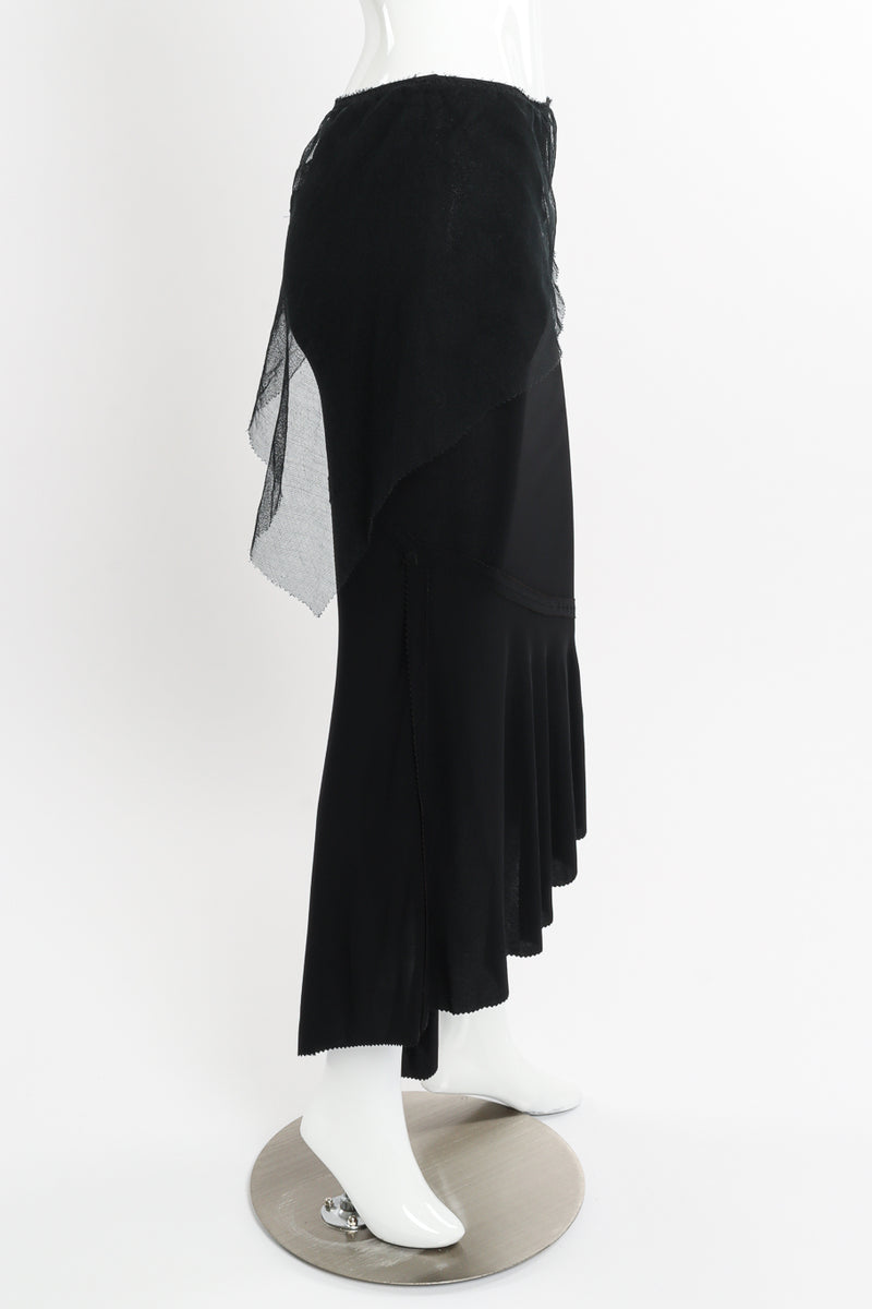 Jean Paul Gaultier Femme Mesh Overlay Ruffle Skirt side on mannequin @recessla