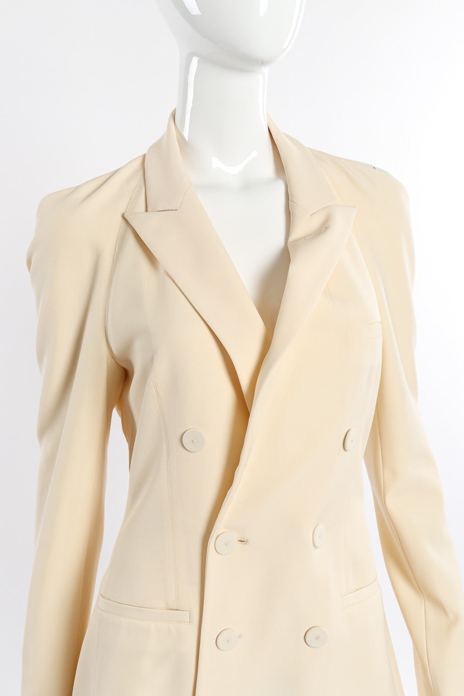 Jean Paul Gaultier Open Back Blazer front on mannequin closeup @recessla