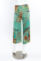 Vintage Jean Paul Gaultier Soleil Sea Scape Print Mesh Pants back view on mannequin