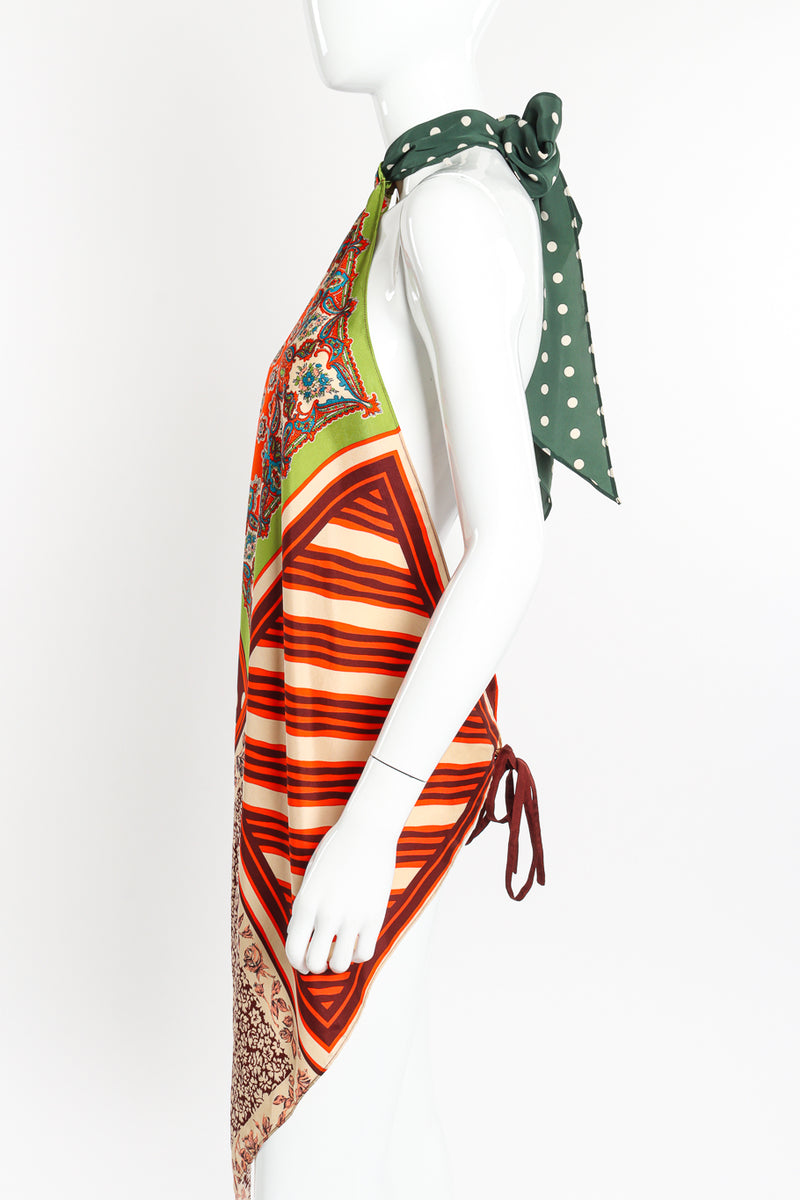 Silk Halter Scarf Wrap Top by Jean Paul Gaultier on mannequin side @recessla