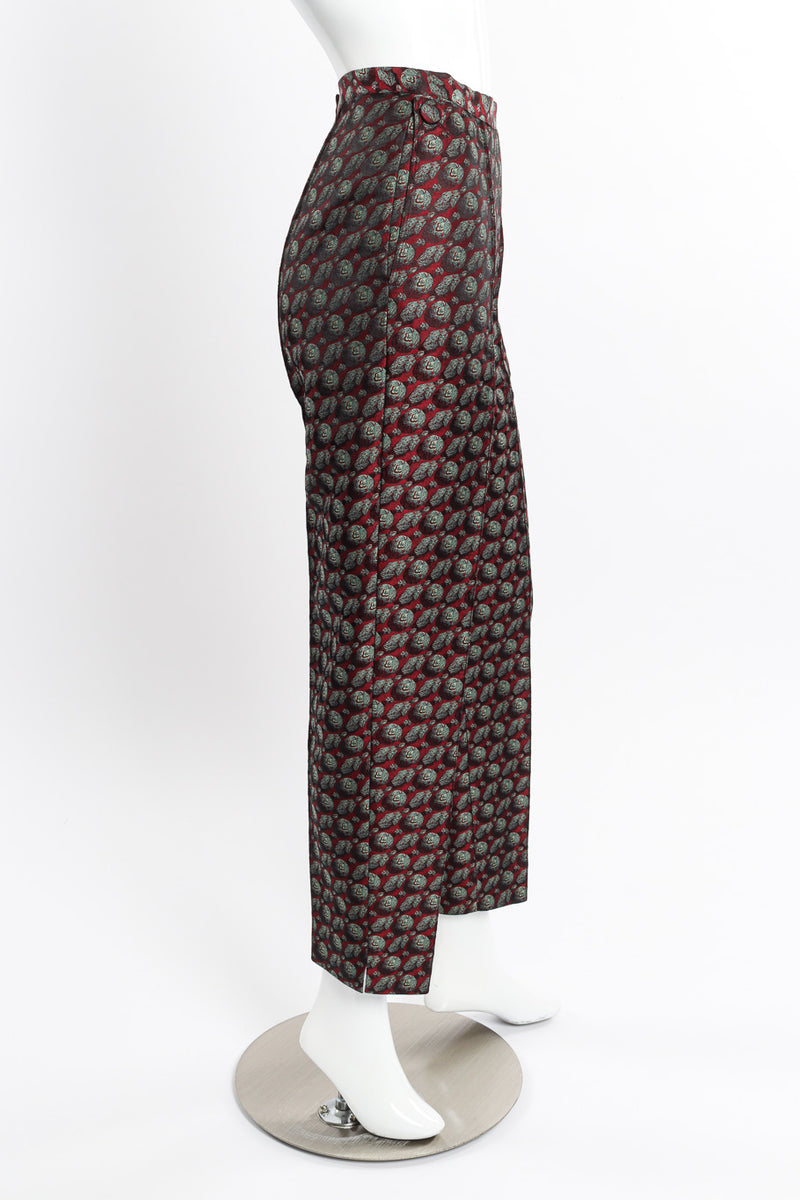 Vintage Jean Paul Gaultier Paisley Brocade Pant side view on mannequin @recessla