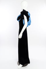 Vintage Jacqueline de Ribes Silk Shoulder Wrap Gown side on mannequin @recessla