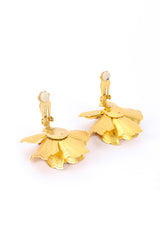 Sculpted flower earrings by James Arpad on white background backs open @recessla