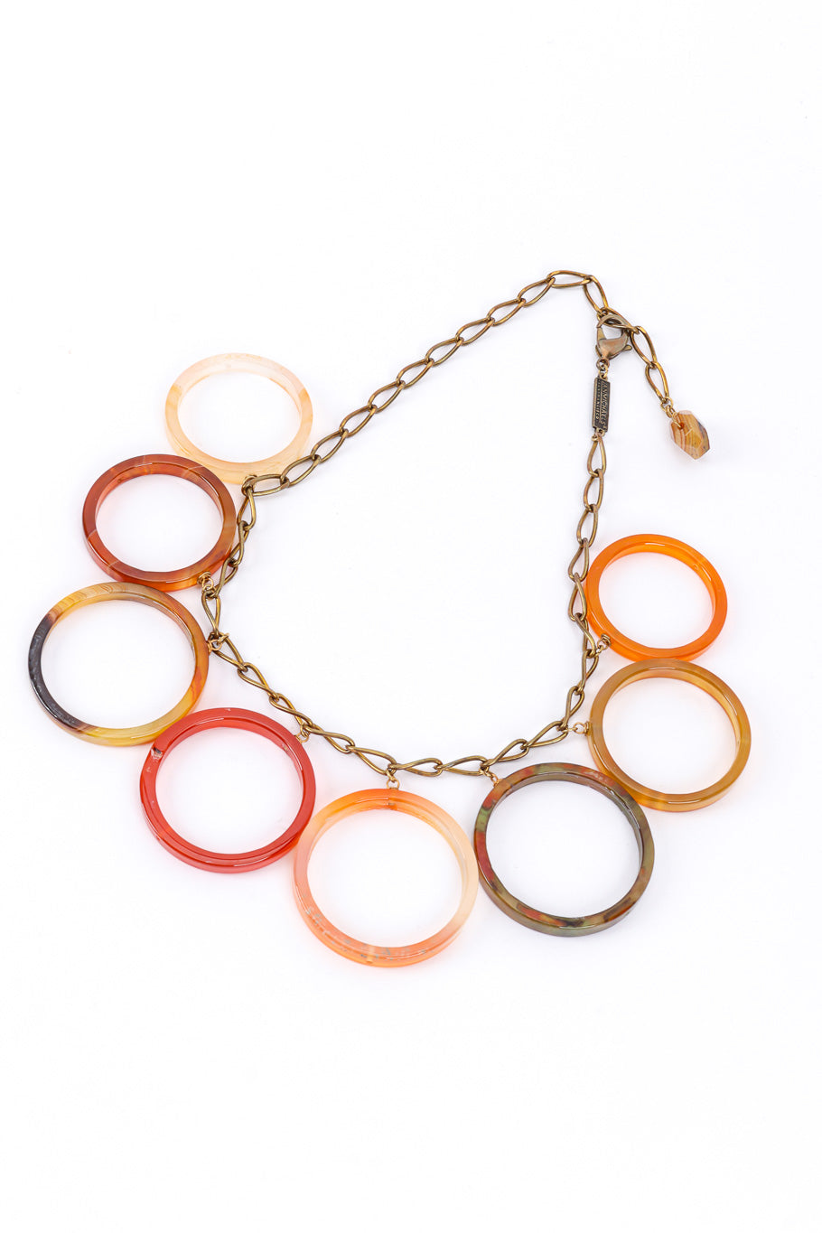 Vintage Jan Michaels Carnelian Hoop Necklace front @recessla