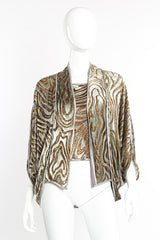 Vintage Janice Wainwright Metallic Burnout Jacket and Tank Set front on mannequin @recessla