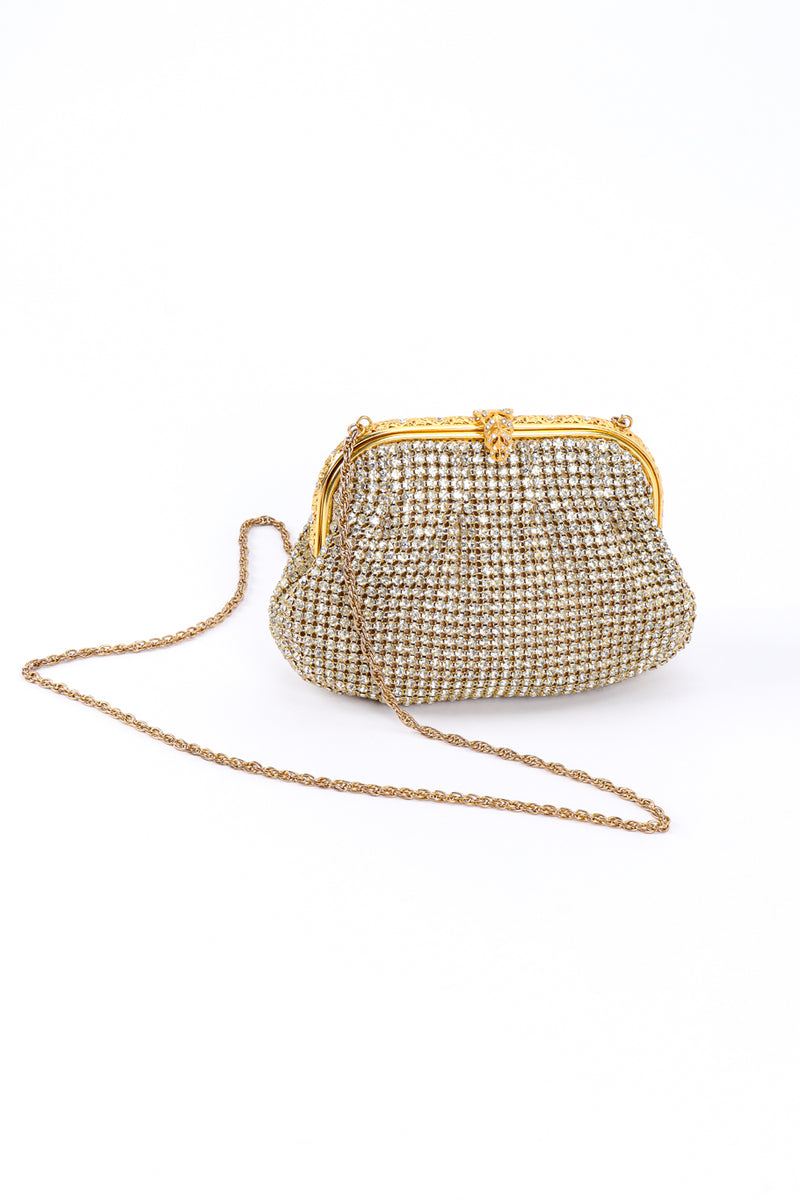 Vintage Johann Becker Rhinestone Mesh Clutch Bag front @recessla