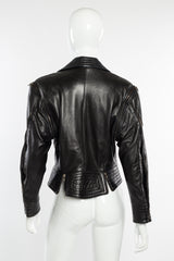 Vintage John Michael Convertible Leather Moto Jacket back on mannequin @recessla