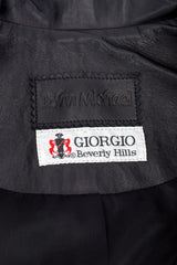 Vintage John Michael Convertible Leather Moto Jacket signature label closeup @recessla