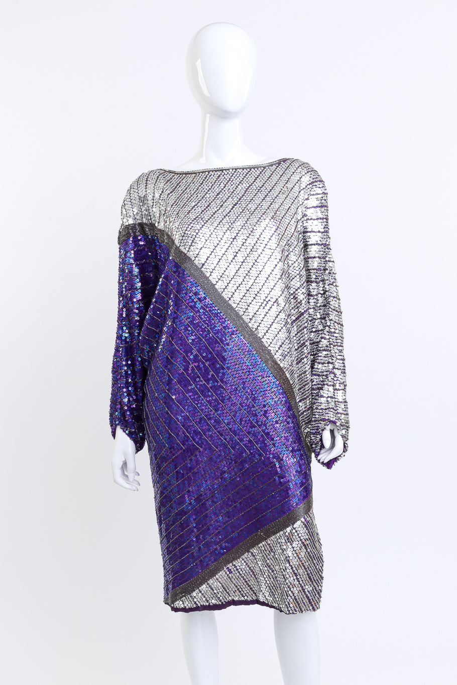 Judith Ann Creations Oversized Striped Sequin Silk Dress on mannequin @RECESS LA