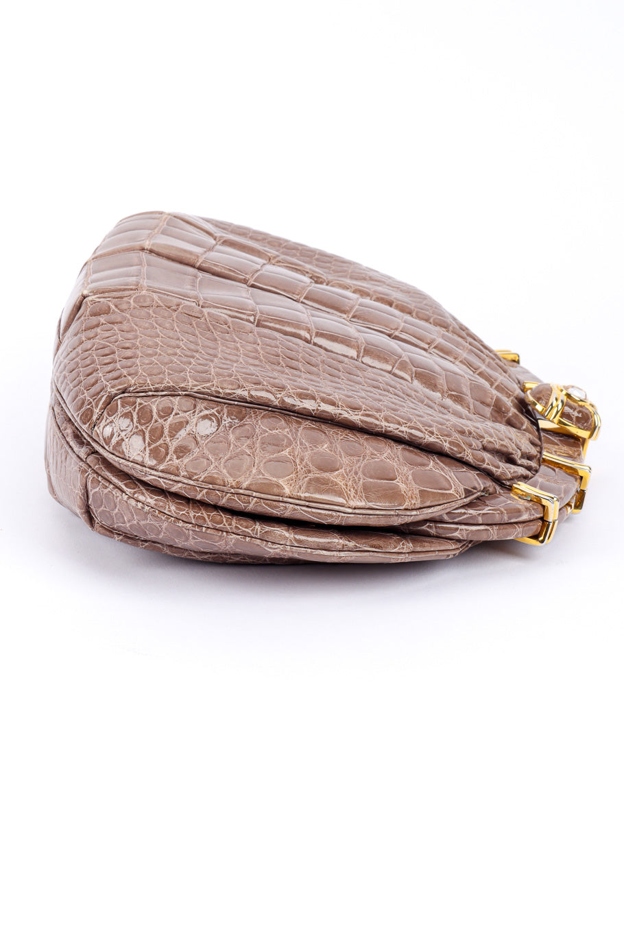 Ruched Alligator Handbag by Judith Leiber side @recessla