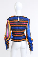 Vintage Judith Hornby Shirred Chevron Stripe Top back on mannequin @recess la