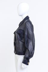 Julian K Navy Perforated Leather Jacket on mannequin @RECESS LA