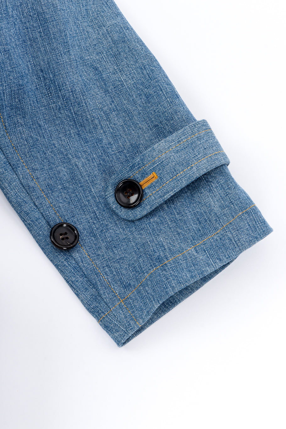 Junya Watanabe Indigo Denim Trench Coat sleeve closeup @recess la