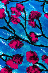 Vintage Karl Lagerfeld Floral Silk Midi Dress pattern closeup @Recessla 