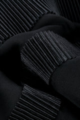 Karl Lagerfeld Striped & Knife Pleat Dress fabric detail @RECESS LA