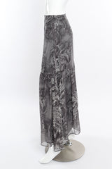 Kenzo Dragon Print Silk Skirt side view on mannequin @Recessla