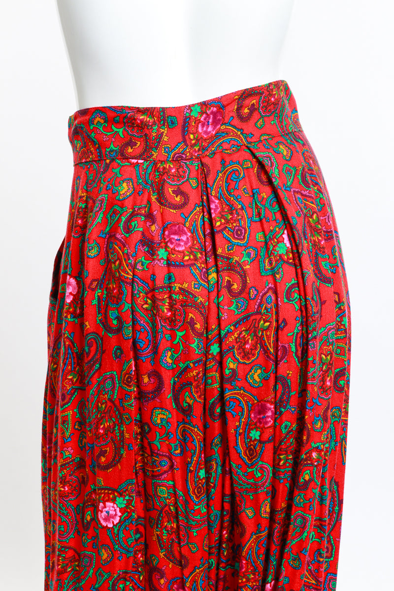 Vintage Kenzo Floral Paisley Harem Pant back on mannequin closeup @recess la