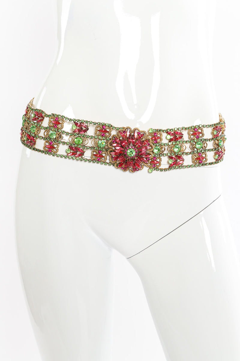 Filigree belt by KJL on white background on mannequin @recessla