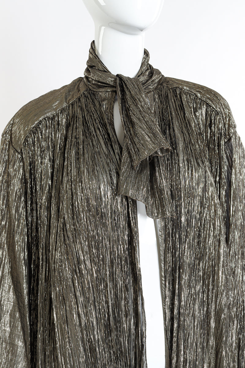 Vintage Krizia Metallic Duster front on mannequin closeup @recessla