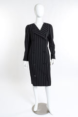 Vintage Krizia Pinstripe Double Breasted Blazer Dress front on mannequin @recess la