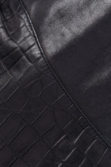 Vintage Karen Okada Croc Embossed Leather Jumpsuit leather closeup @recess la