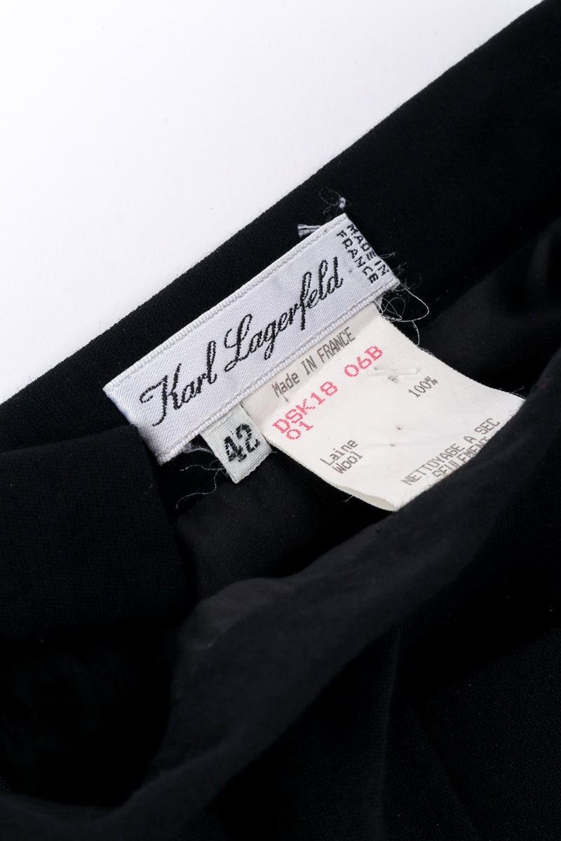 Vintage Karl Lagerfeld Two Pocket Slits Skirt signature label closeup @recessla