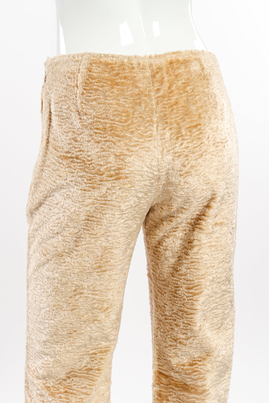 Textured Faux Fur Pant by Krizia on mannequin back close @recessla