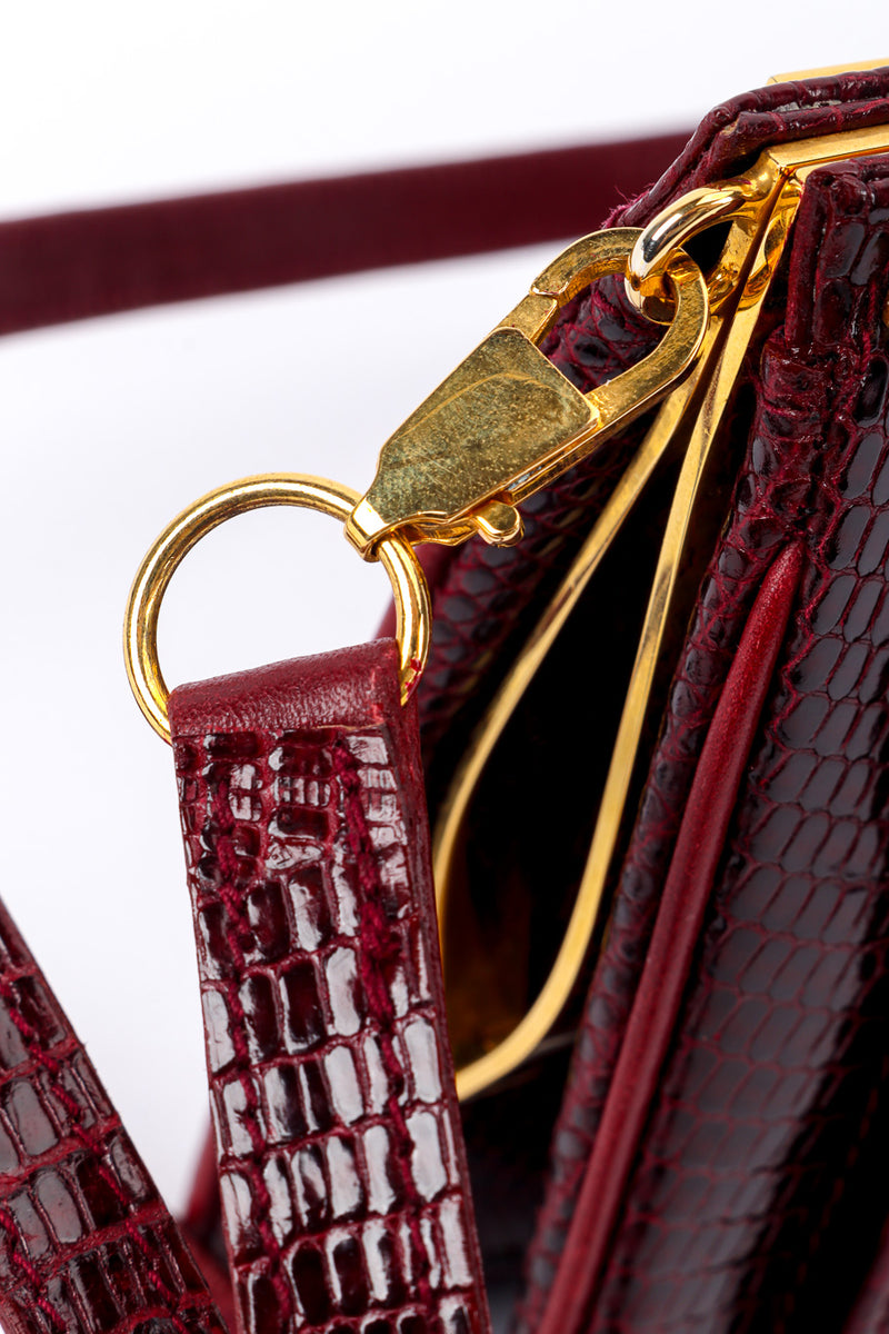 Lanvin Lizard Deco Clutch strap clasp closeup @recessla