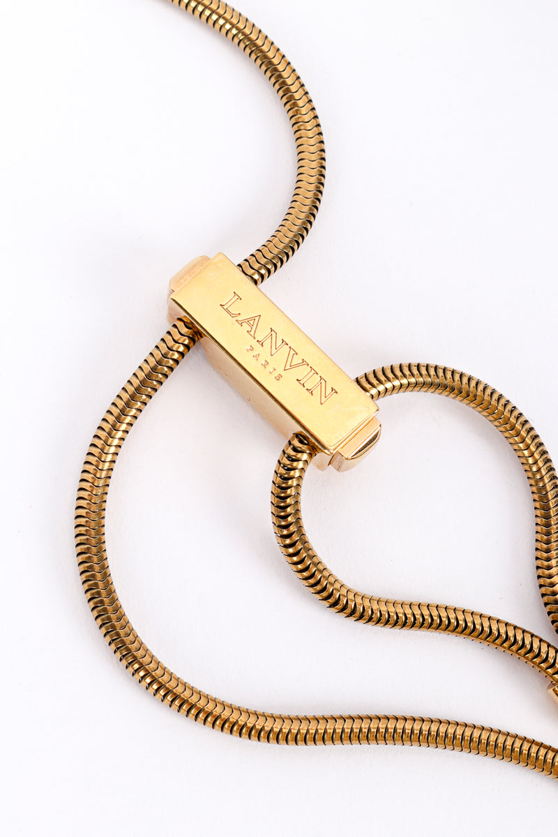 Lanvin Barrel Pendant Lariat Necklace signature closeup @recessla