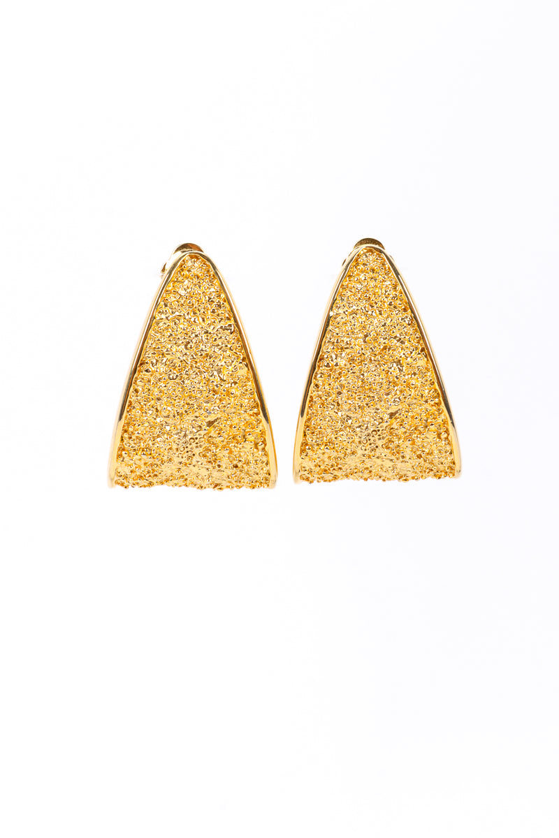 Vintage Les Bernard Textured Half Hoop Earrings front @recessla