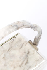 Vintage Wilardy Marbled Pearl Lucite Box Bag handle closeup @recessla