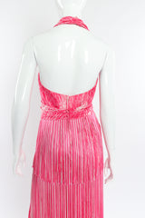 Vintage Lilli Diamond Halter Fringe Dress, Shawl & Belt Set back view of belt on mannequin @Recessla