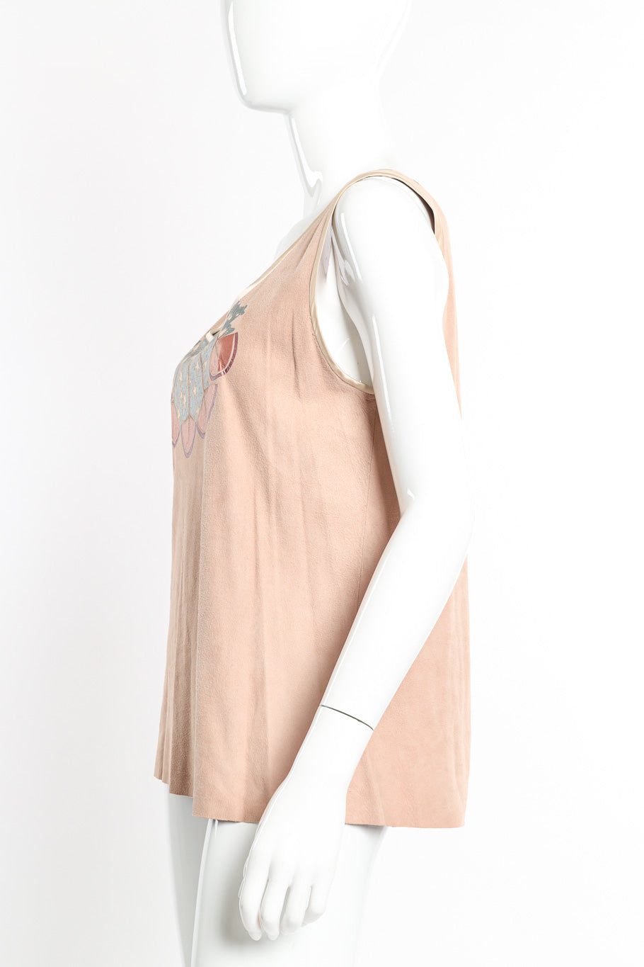 Suede Tank & Vest Set by Lillie Rubin on mannequin tank only side @recessla