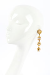 Vintage Pearl Barrel Drop Earrings on mannequin @recessla