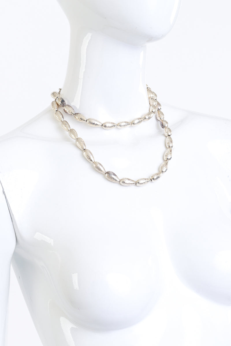 Ippolita Sterling Silver Hammered Bead Necklace mannequin @RECESS LA