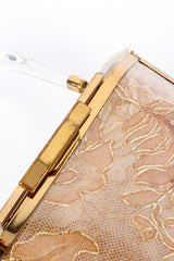 Vintage Majestic Lace Lucite Box Bag front closure closeup @recess la