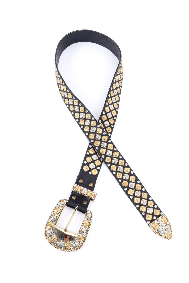 Michael Morrison crystal studded leather belt product shot @recessla