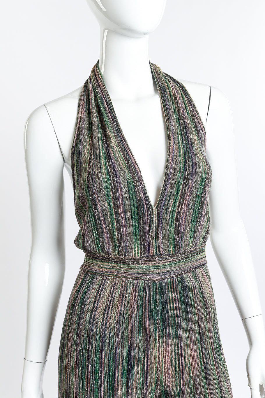 Missoni Lurex Halterneck Jumpsuit front detail mannequin @RECESS LA