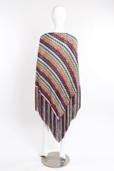 Chevron Stripe Lamé Knit Shawl on mannequin draped over back @recessla