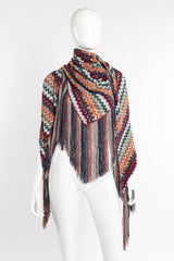 Chevron Stripe Lamé Knit Shawl on mannequin @recessla