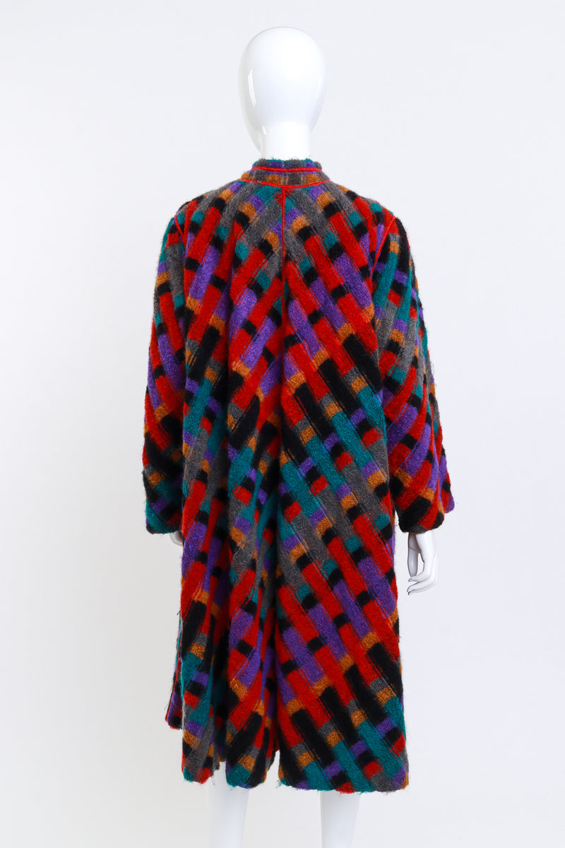 Vintage Missoni Check Stripe Swing Coat back on mannequin @recess la