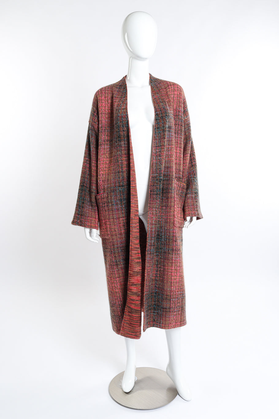 Missoni Plaid Striped Knit Duster front on mannequin @recess la